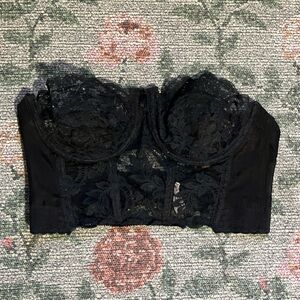 Fluer de lace by smoothie 36c vintage black lace corset 🖤✨